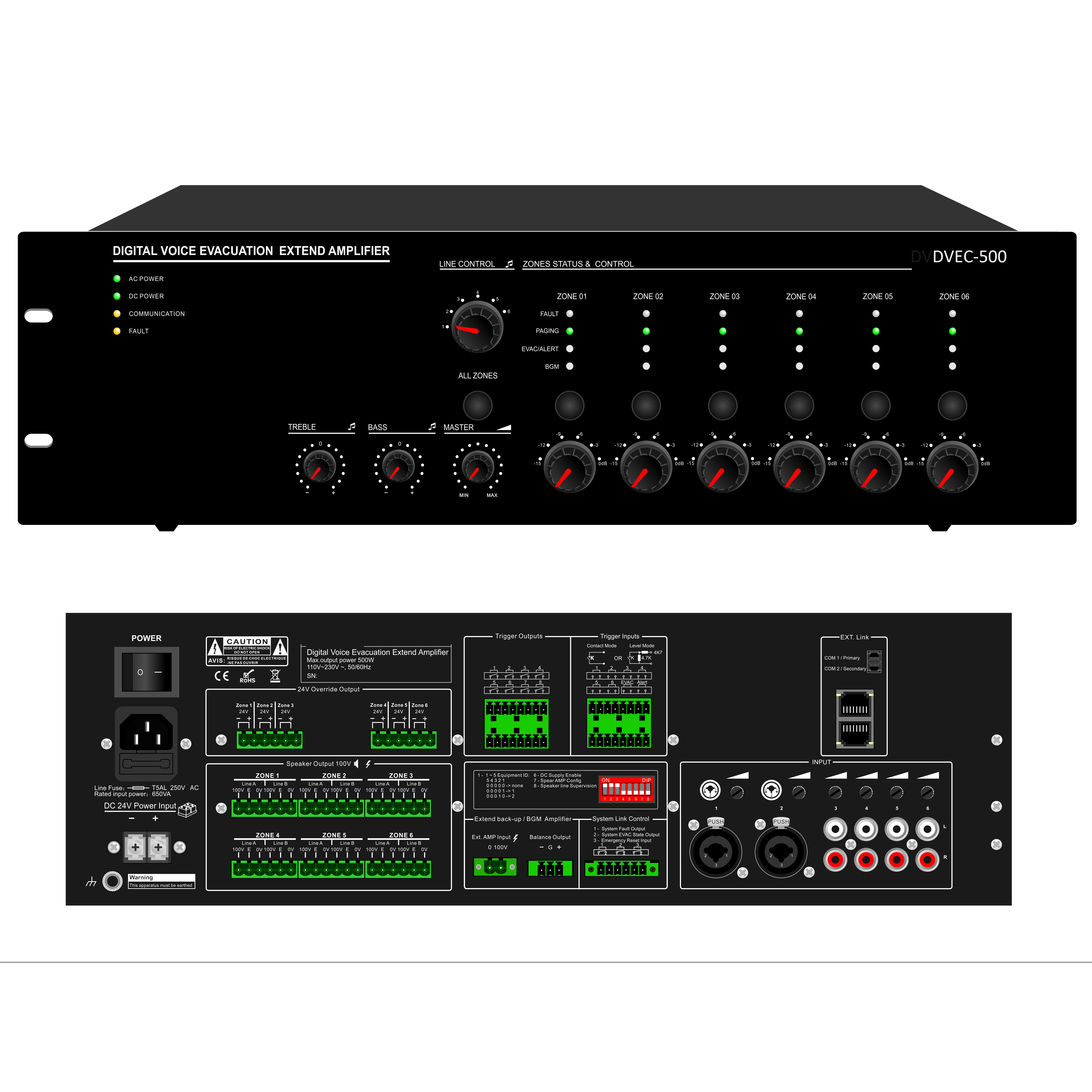 6 Zone Voice Evacuation Router(240W)   